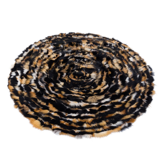 Circle Fox Fur Rug