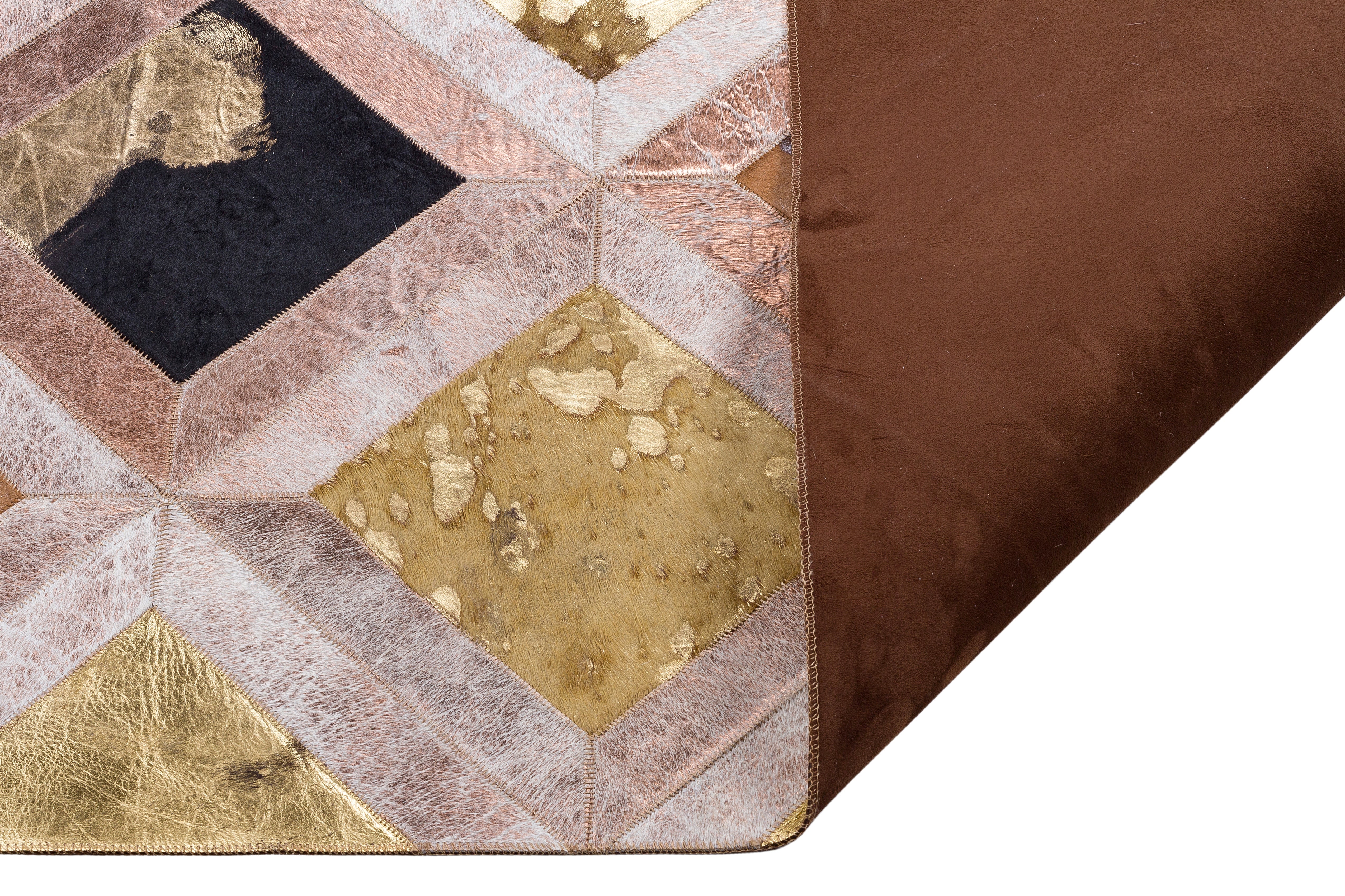 Multicolor Leather Cowhide Large Rug