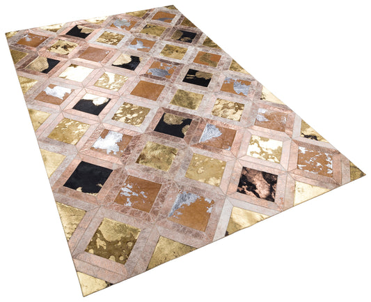 Multicolor Leather Cowhide Large Rug