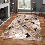 Multicolor Leather Cowhide Large Rug