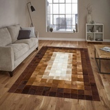 Brown Cowhide Living Room Rug