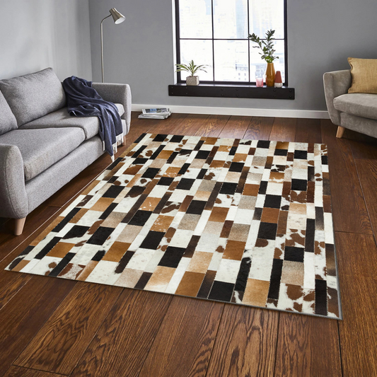 Patchwork Genuine Cowhide Area Rug