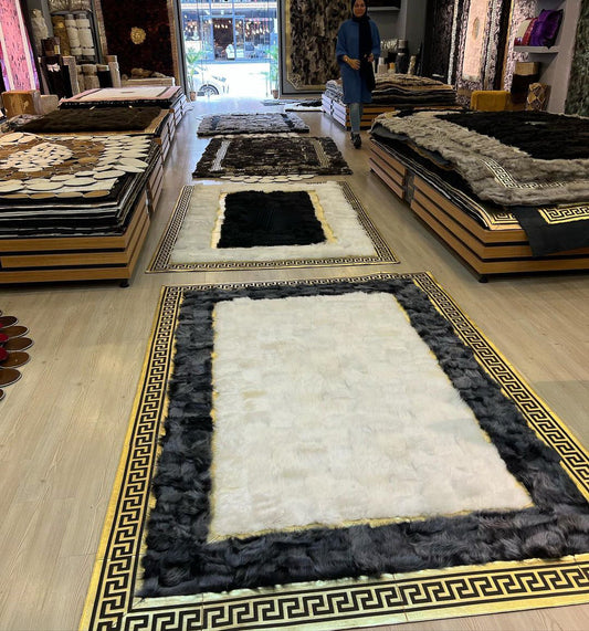 Sheepskin Gray White Rug