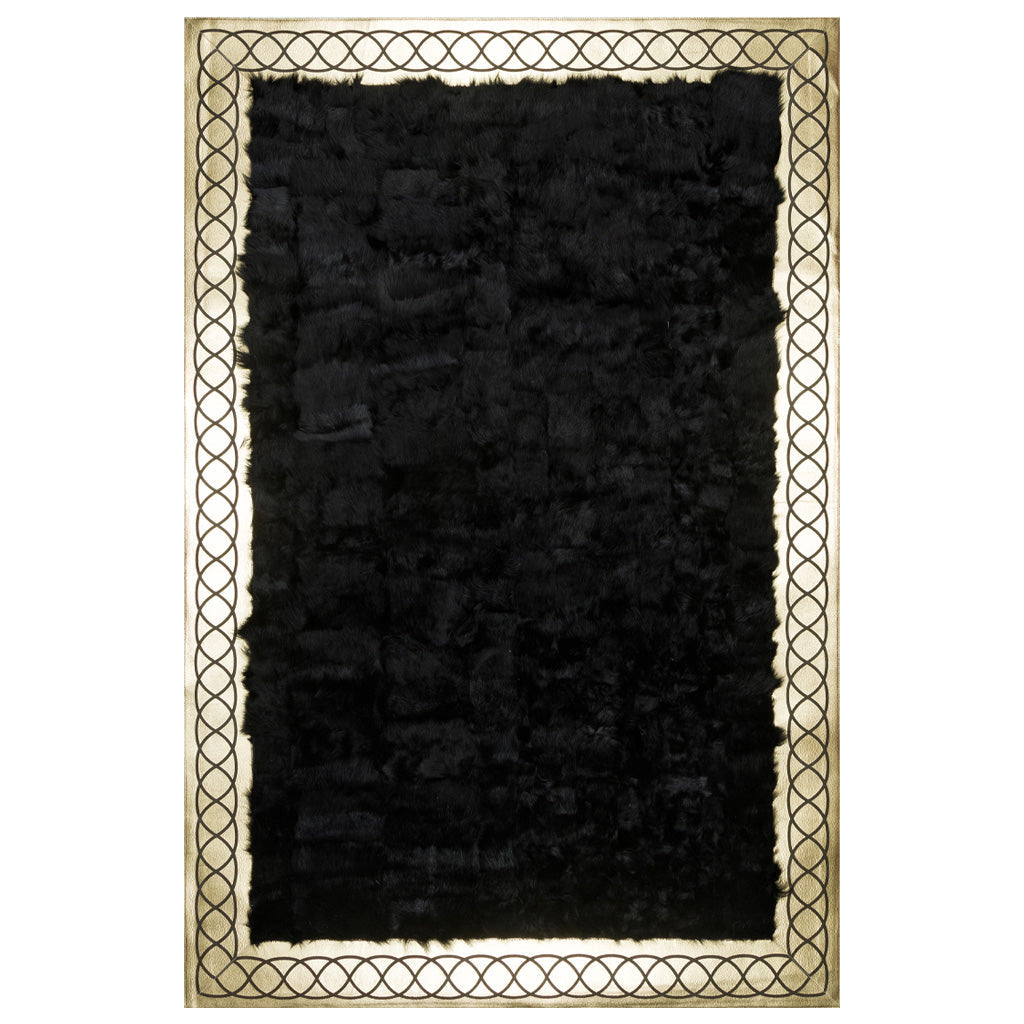 Black and Gold Sheepskin Rug