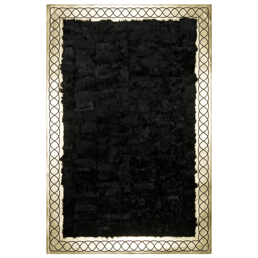 Black and Gold Sheepskin Rug