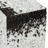 White Black Cowhide Ottoman