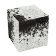 White Black Cowhide Ottoman