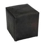 Black Real Cowhide Pouff