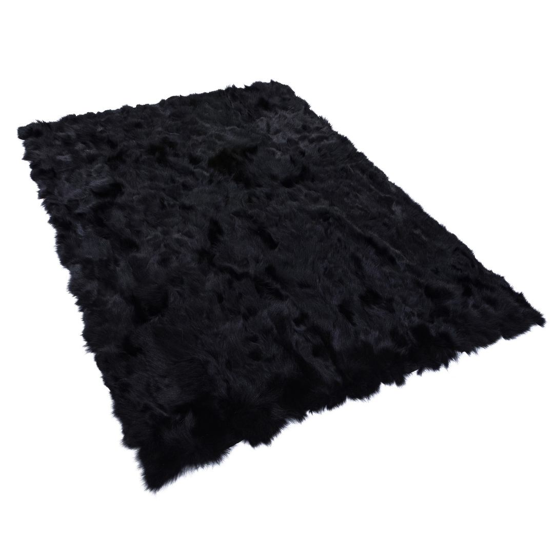 Black Fox Fur Rug