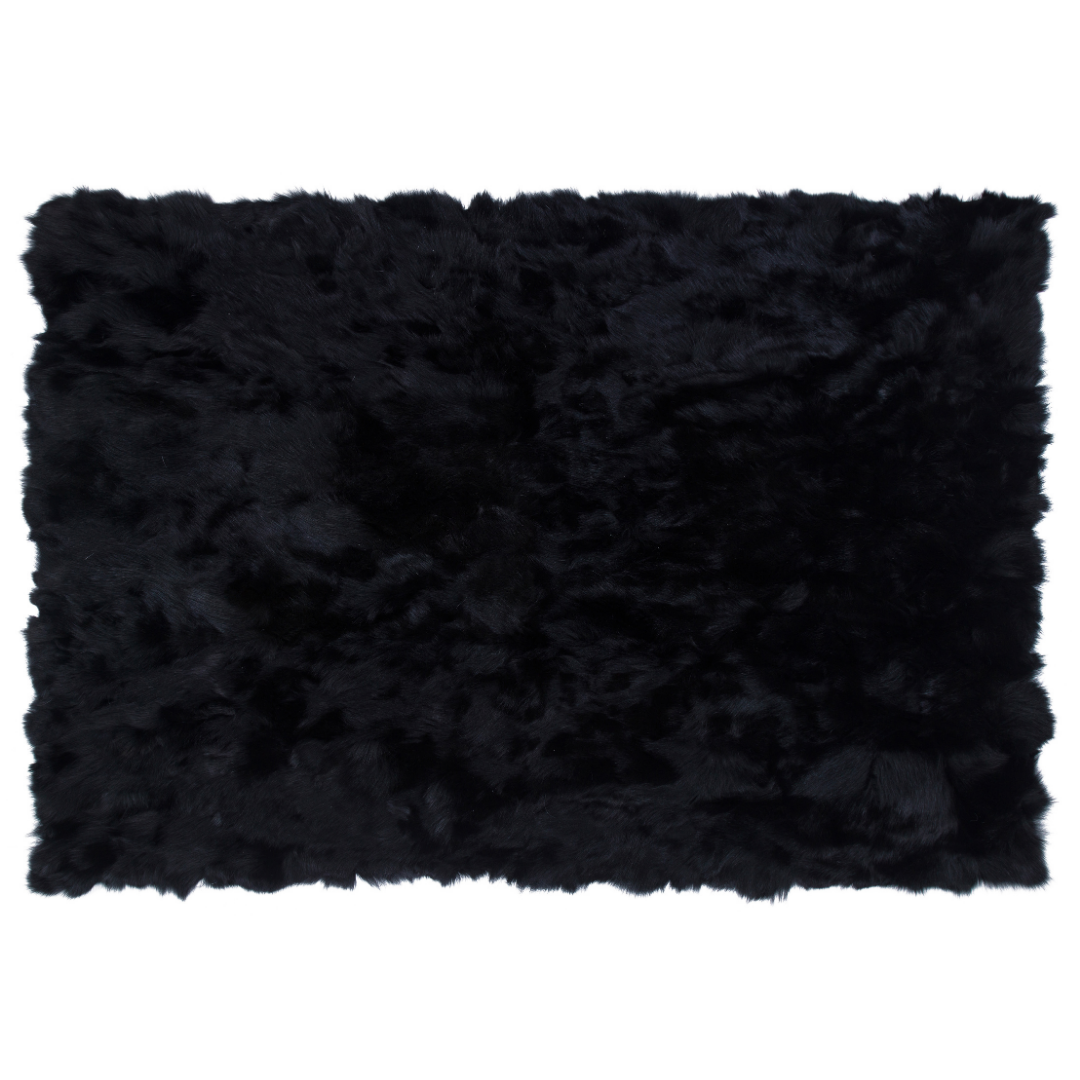 Black Fox Fur Rug