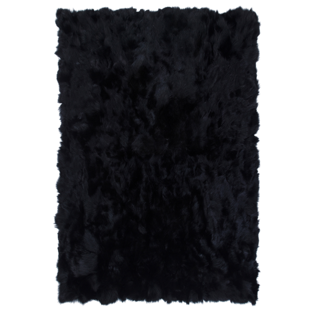 Black Fox Fur Rug