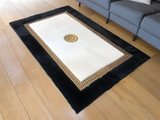 Black White Gold Plush Soft Rug