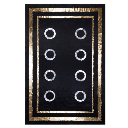 Plush Black Gold Rug