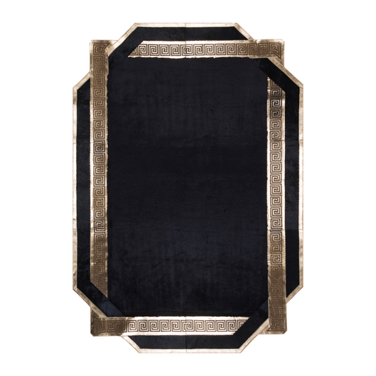 Black Gold Plush Soft Rug