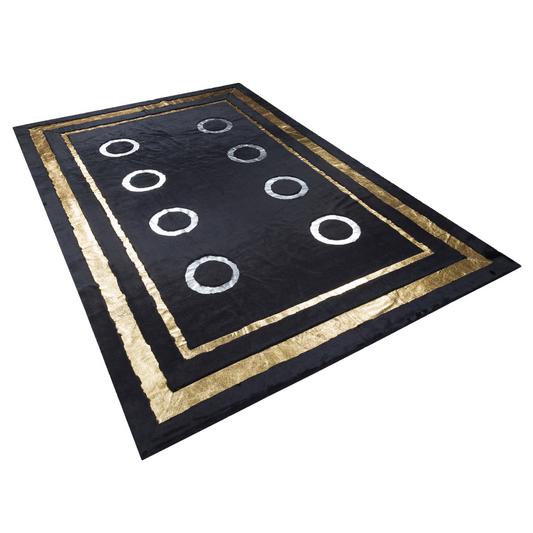 Plush Black Gold Rug