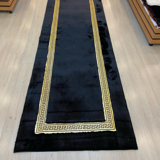 Runner Plush Black Gold Rug