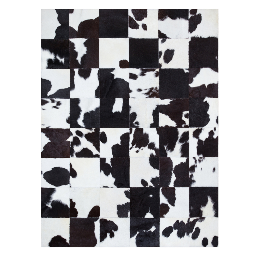 Cowhide White Black Rug