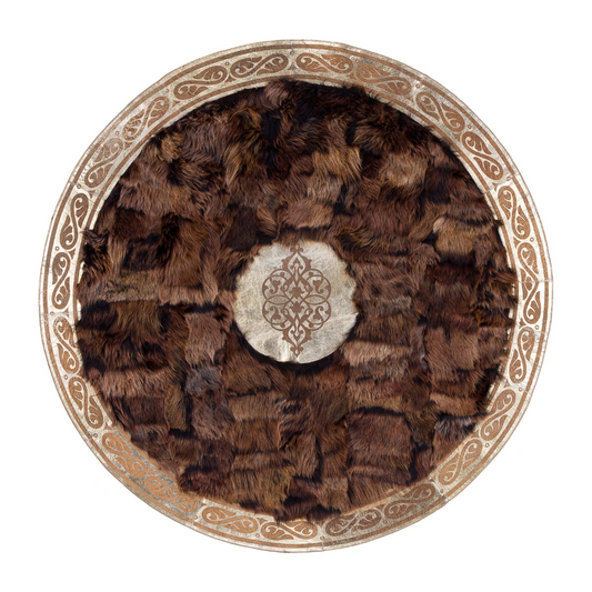 Sheepskin Round Brown Gold Rug