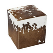 Brown White Cowhide Ottoman