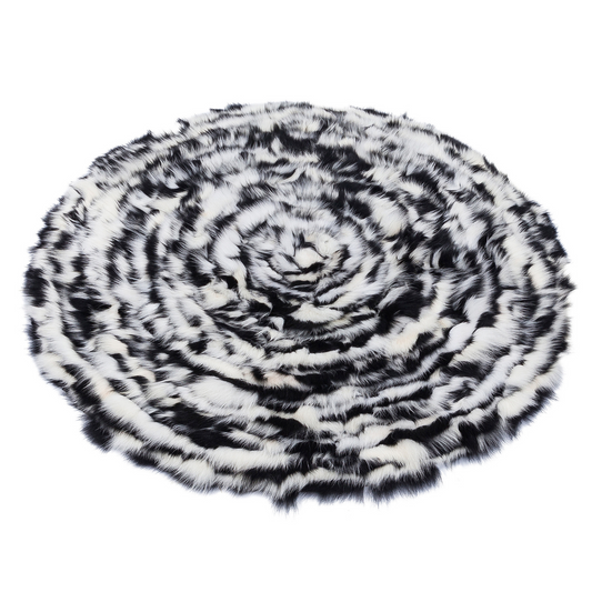 Unique Fox Fur Round Rug