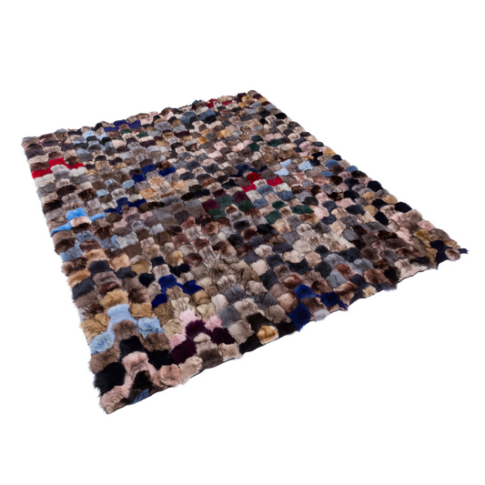 Colorful Fox Fur Area Rug