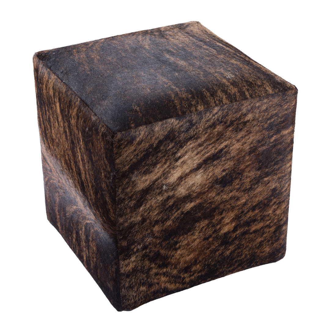 Genuine Cowhide Pouff Ottoman