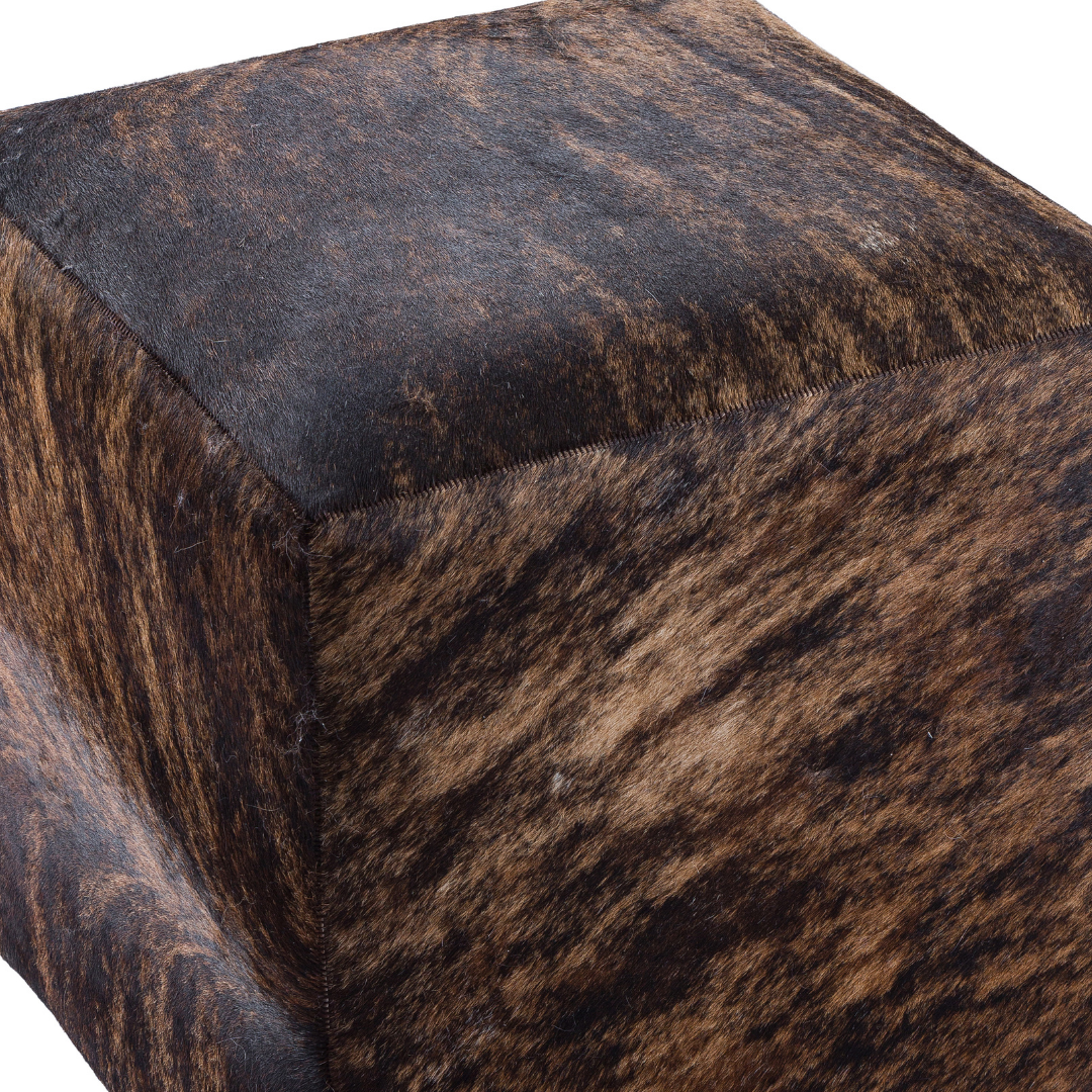 Genuine Cowhide Pouff Ottoman