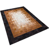 Brown Black Real Cowhide Rug