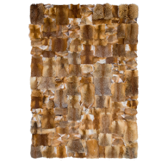 Square Fox Fur Area Rug