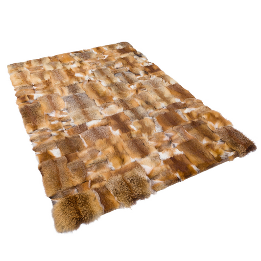 Square Fox Fur Area Rug