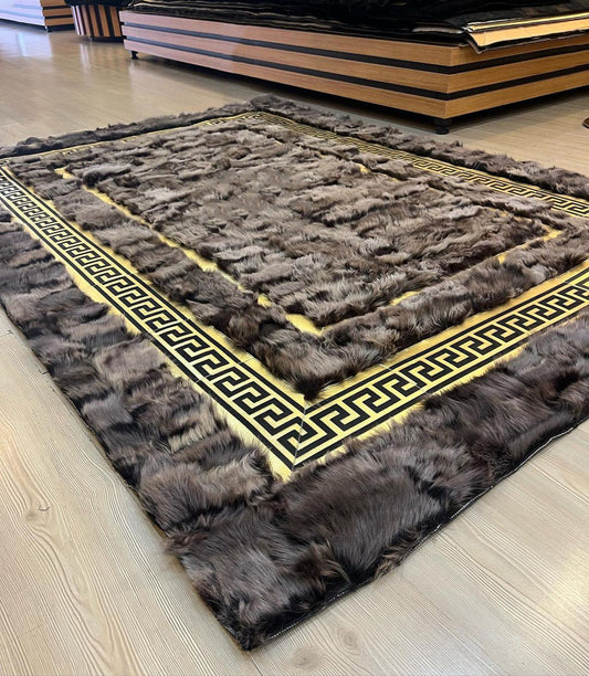 Gray Gold Soft Sheepskin Rug