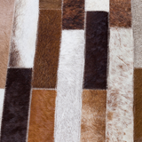 Geometric Tricolor Cowhide Leather Rug