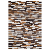 Geometric Tricolor Cowhide Leather Rug