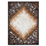 Geometric Patchwork Cowhide Area Rug