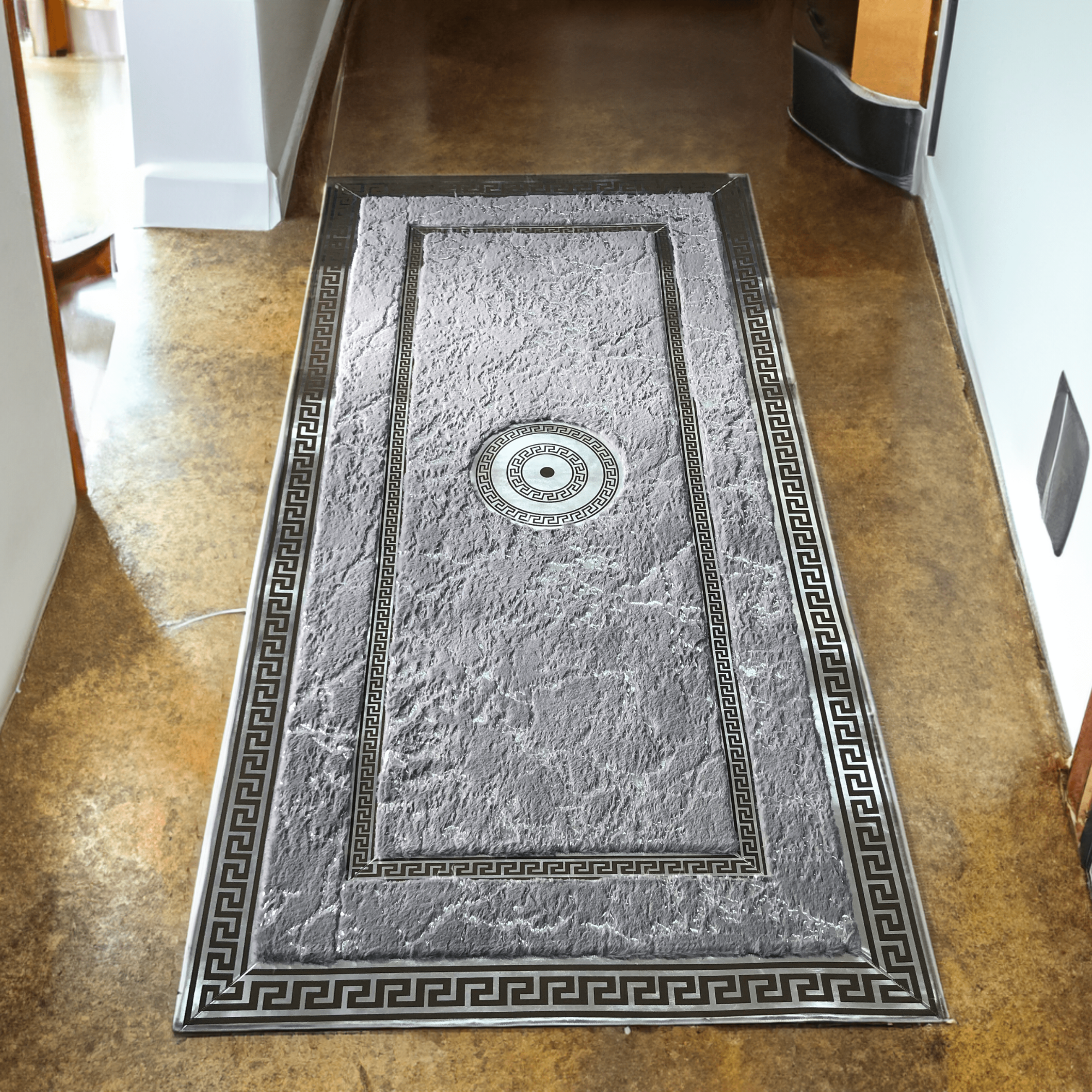 Hallway Gray Silver Runner Rug