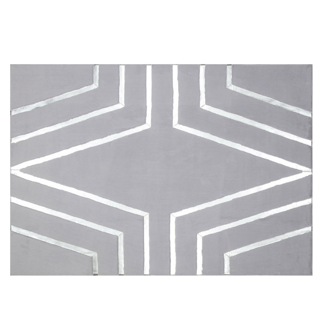 Gray Silver Plush Rug