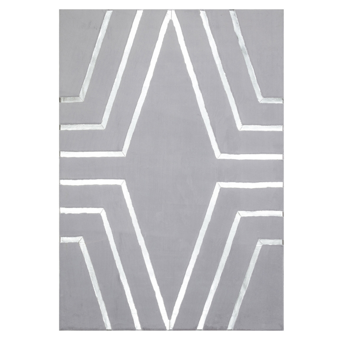 Gray Silver Plush Rug