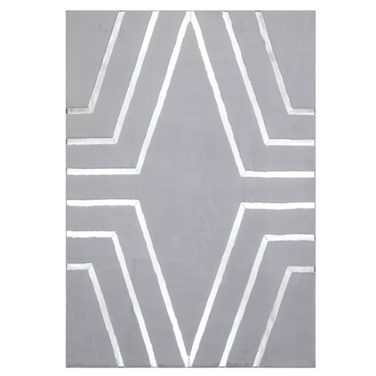 Gray Silver Plush Rug