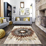 Geometric Real Cowhide Rug