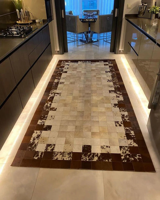 Kitchen Cowhide Leather Rug