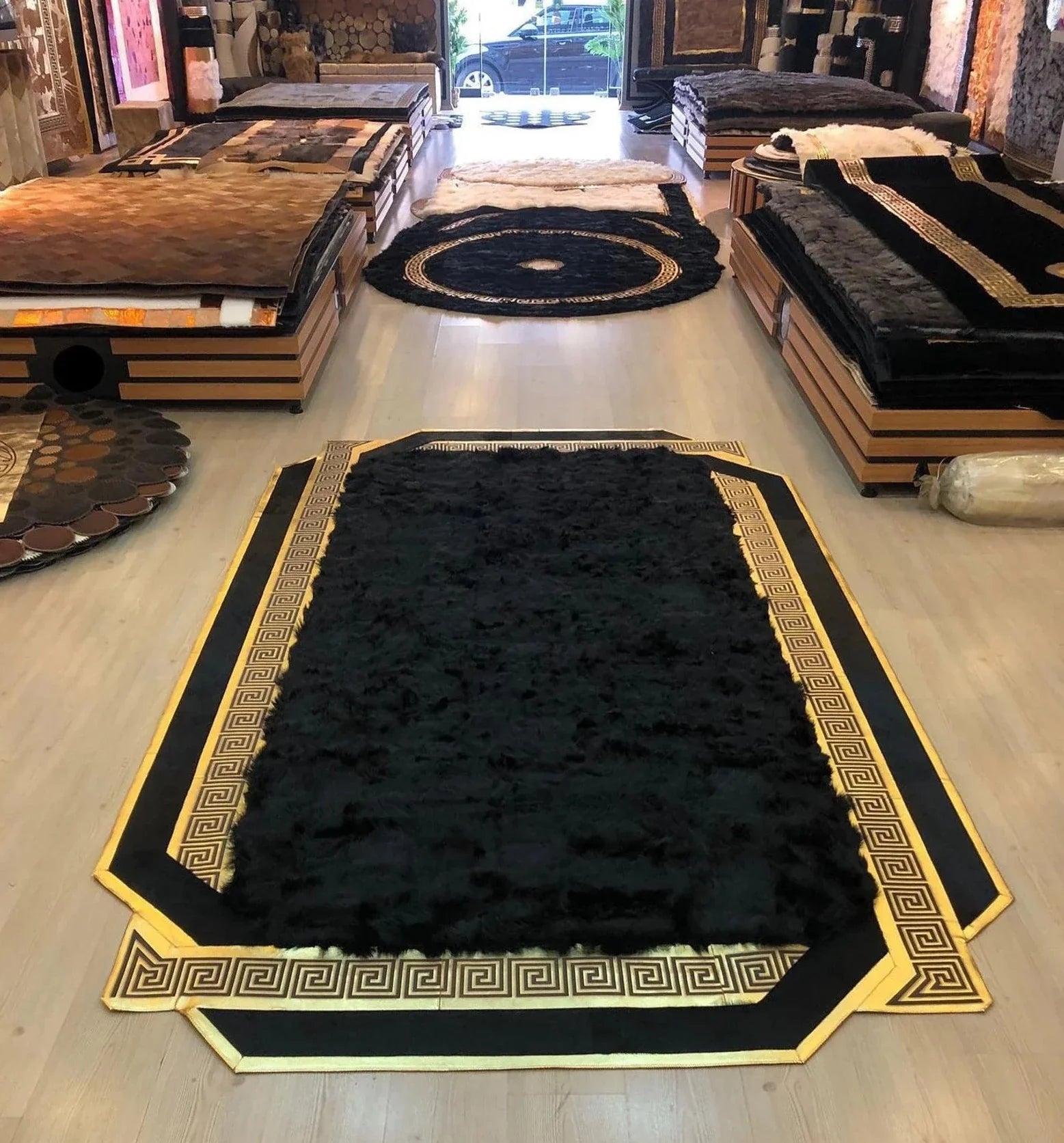 Black Gold Sheepskin Rug