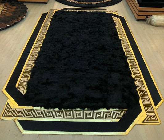 Black Gold Fluffy Soft Sheepskin Rug