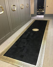 Black Gold Cowhide Hallway Rug