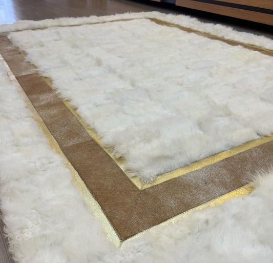 White Soft Shaggy Sheepskin Rug