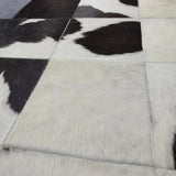 Cowhide Square Black White Rug