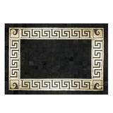 Luxury Cowhide Black Gold Rug