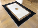 Black White Gold Plush Soft Rug