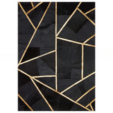 Black Gold Cowhide Leather Rug