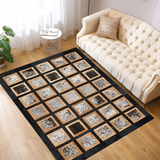 Geometric Black Cowhide Area Rug