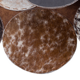 Tricolor Round Cowhide Rug